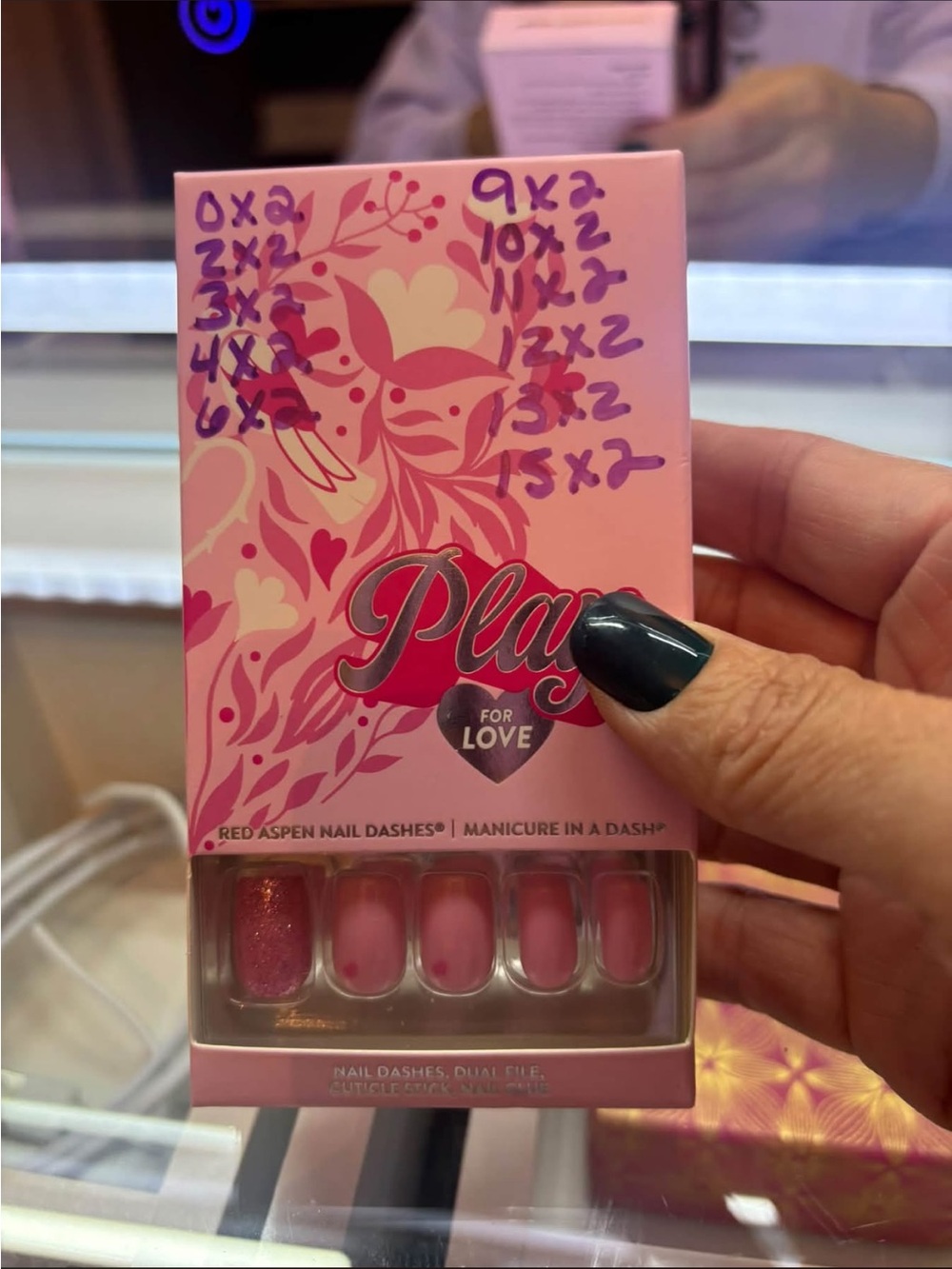 Pink Red Aspen Nail Dashes
Partial set